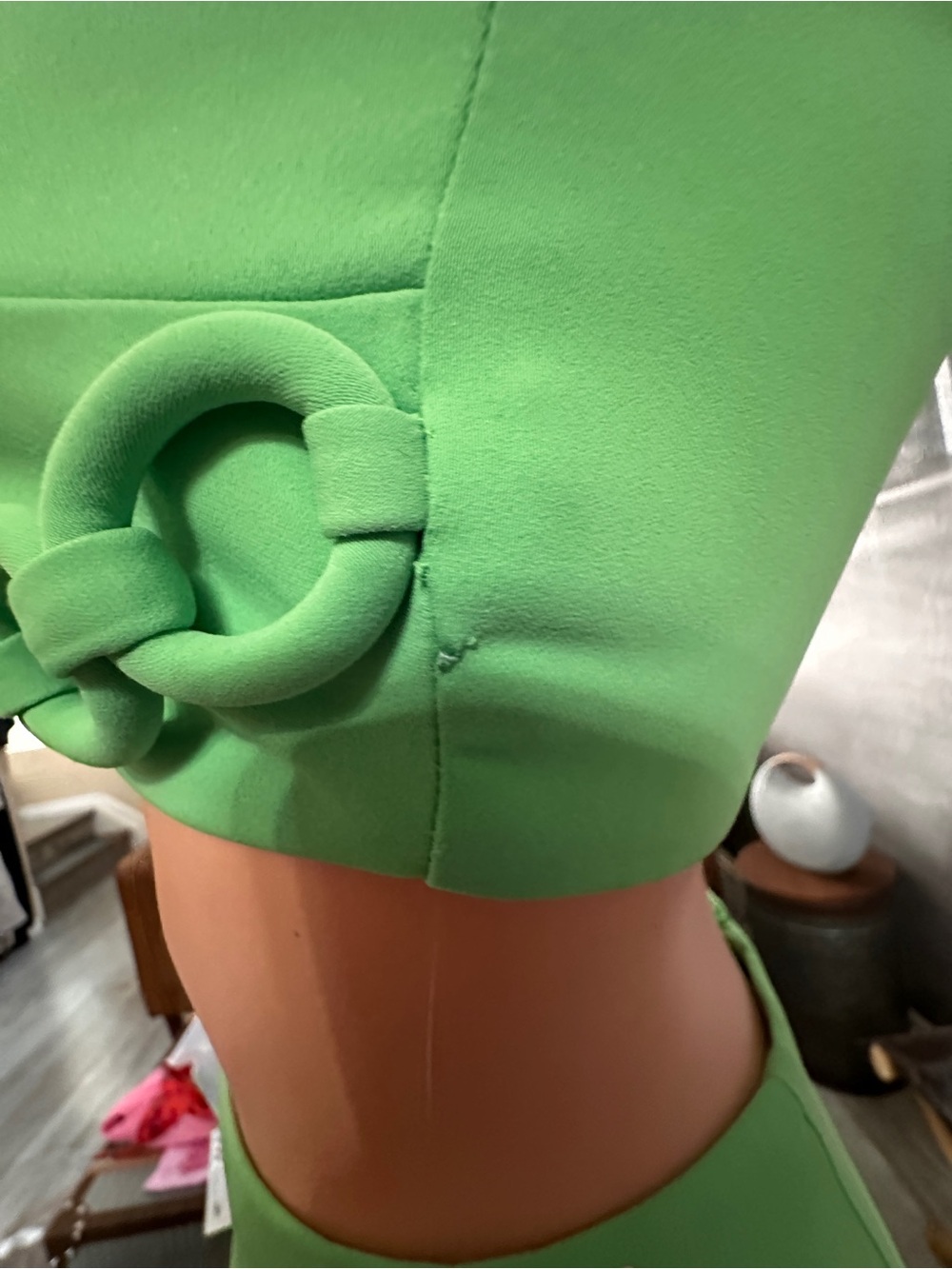 Women's Alexis 2 Pc Lime Green Skirt and Crop Top Set - Picture 11 of 11